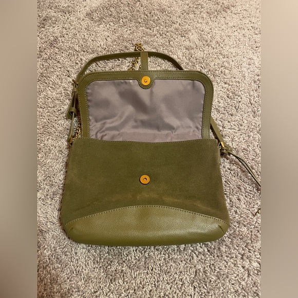 Fossil Edelyn Crossbody Olive Mixed Material Leather and Velvet - Picture 4 of 5